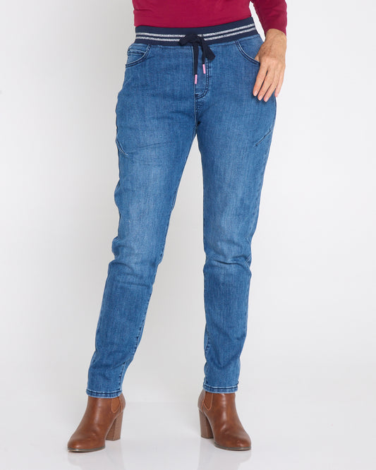 Melody Denim Jogger Jeans - Dusty Blue
