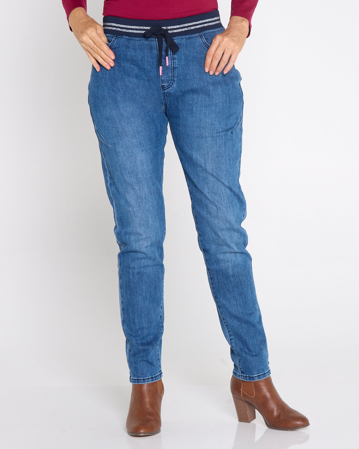 Melody Denim Jogger Jeans - Dusty Blue