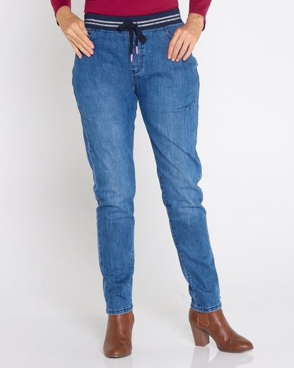 Melody Denim Jogger Jeans - Dusty Blue