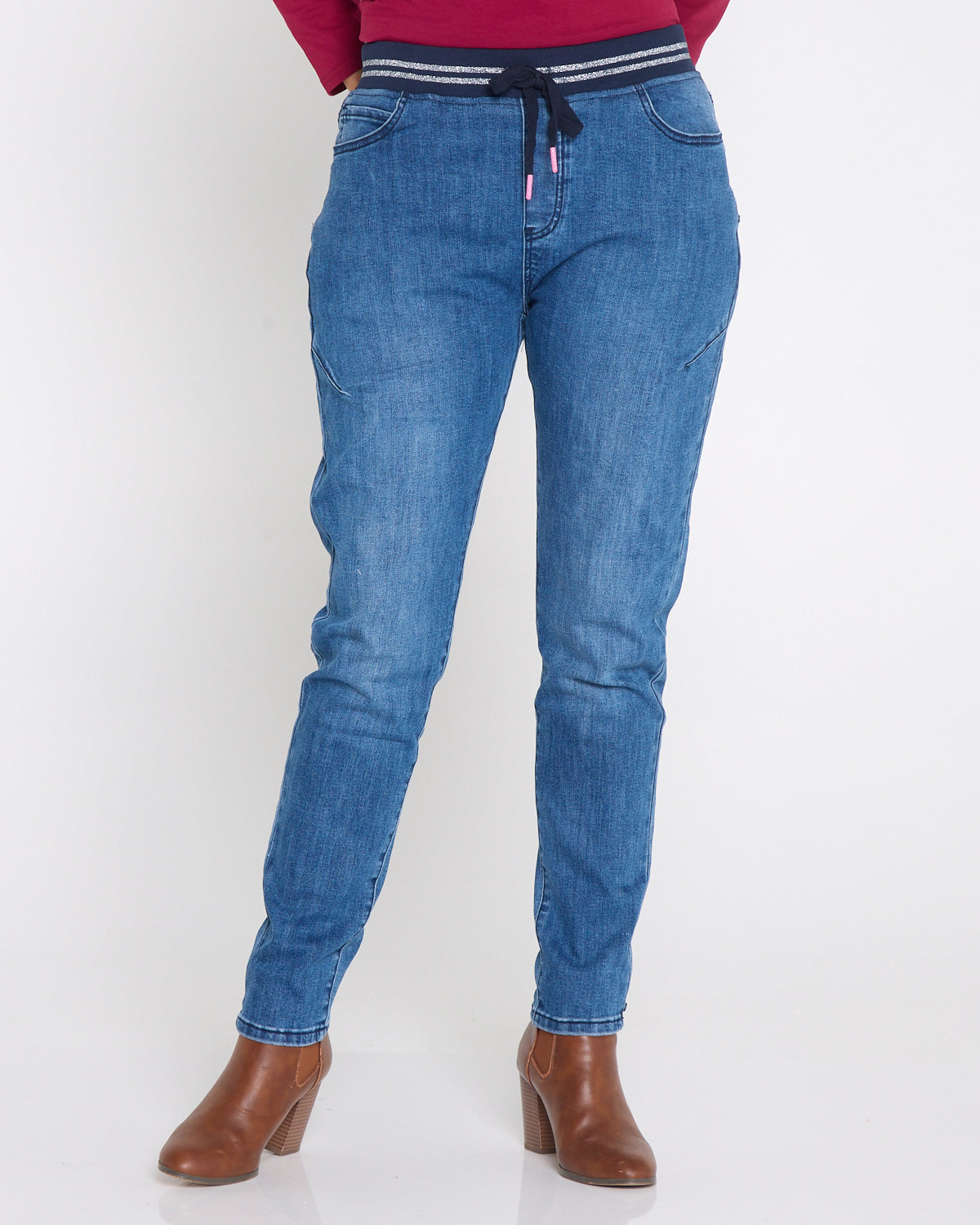 Melody Denim Jogger Jeans - Dusty Blue