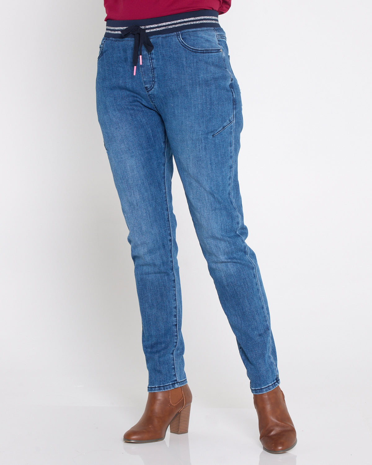 Melody Denim Jogger Jeans - Dusty Blue