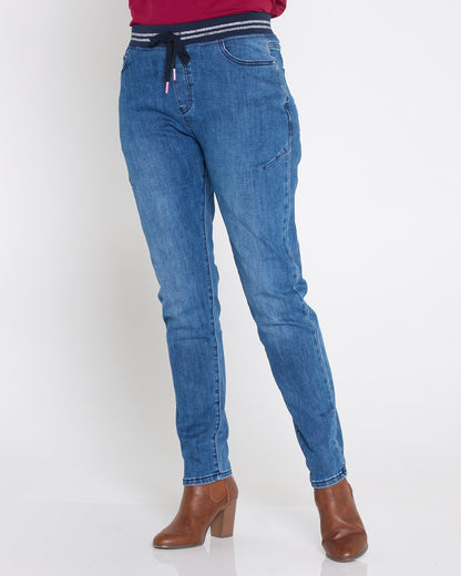 Melody Denim Jogger Jeans - Dusty Blue