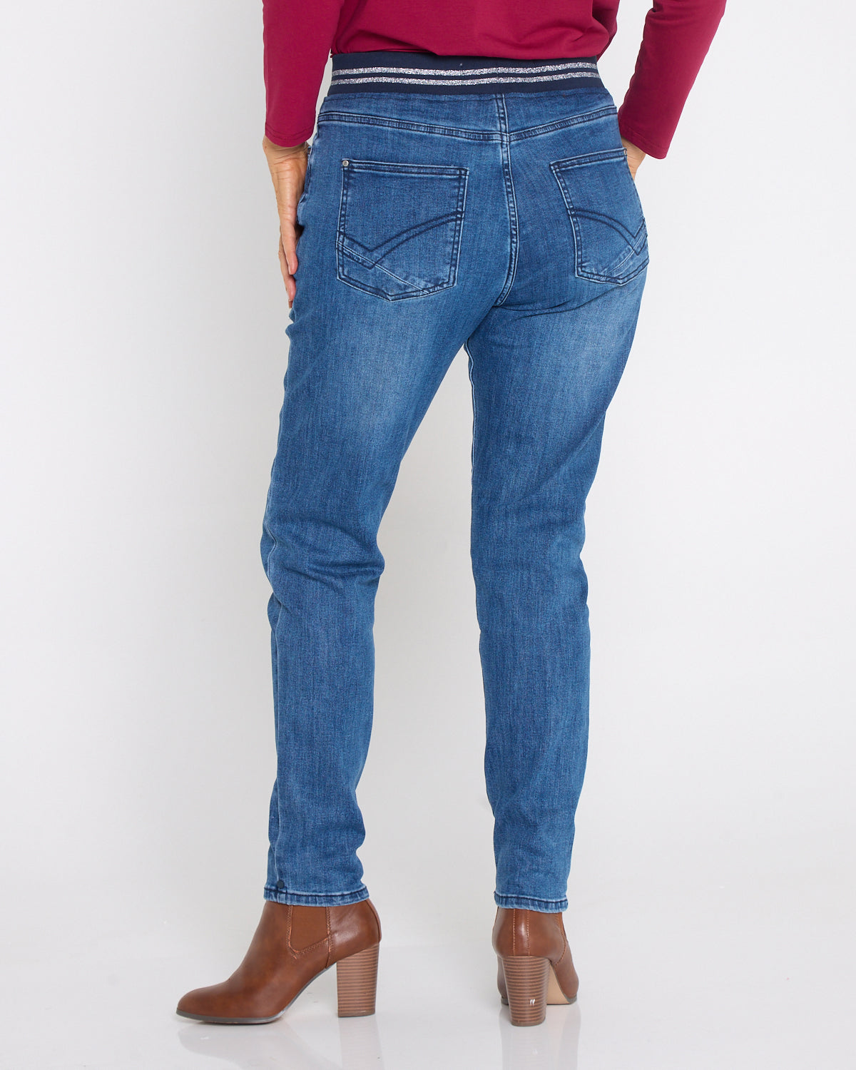 Melody Denim Jogger Jeans - Dusty Blue