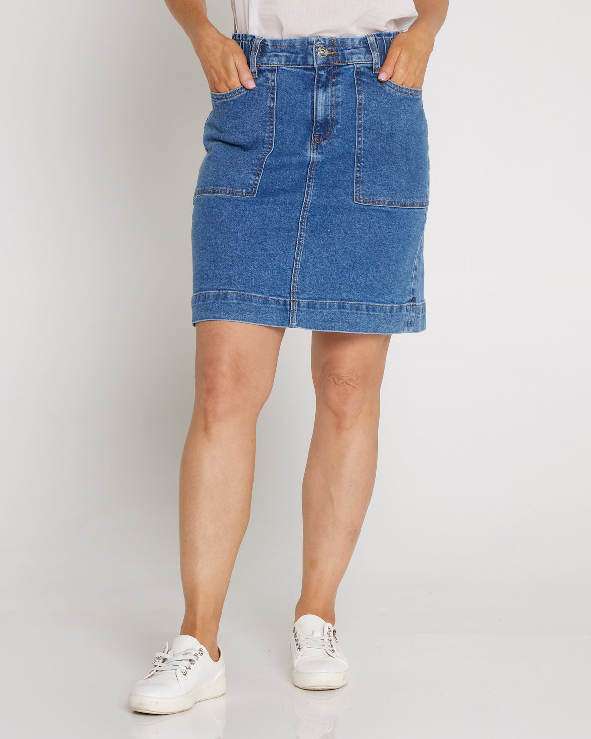 Atlas Denim Skirt - Dark Blue