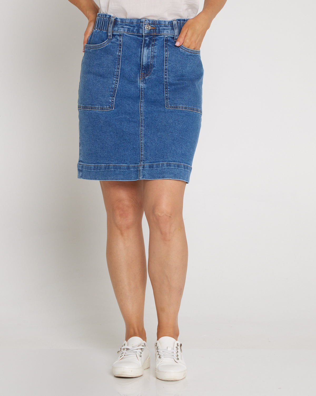 Atlas Denim Skirt - Dark Blue
