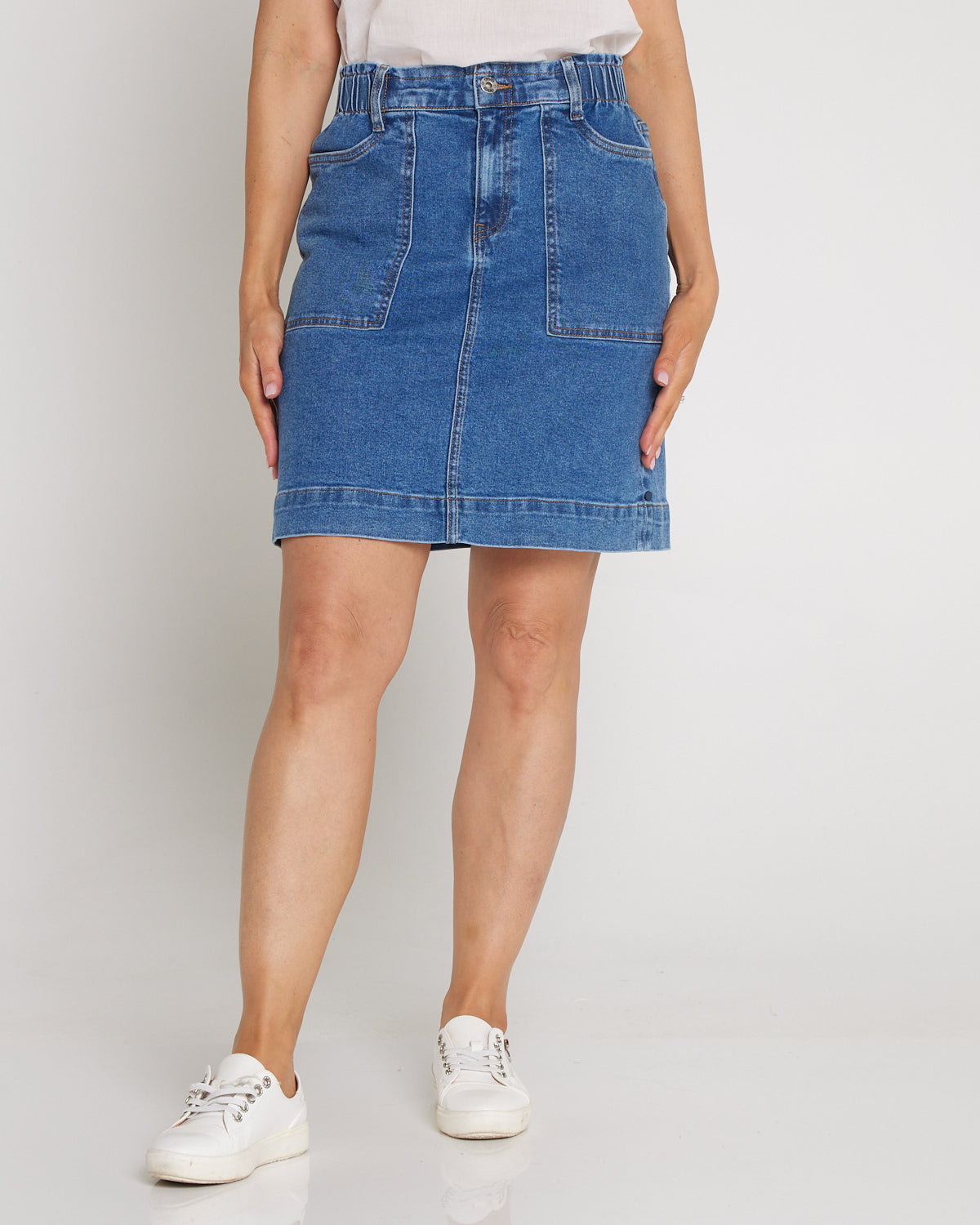 Atlas Denim Skirt - Dark Blue
