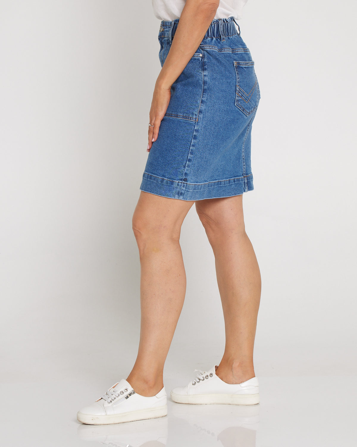 Atlas Denim Skirt - Dark Blue
