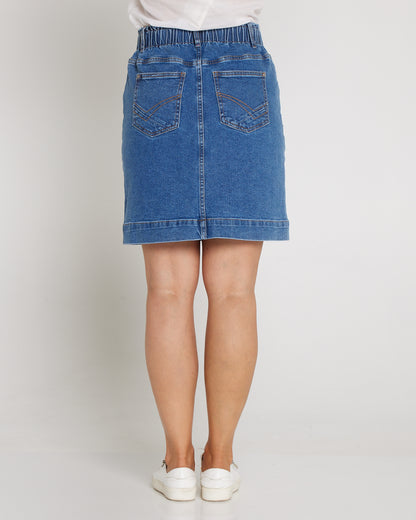 Atlas Denim Skirt - Dark Blue