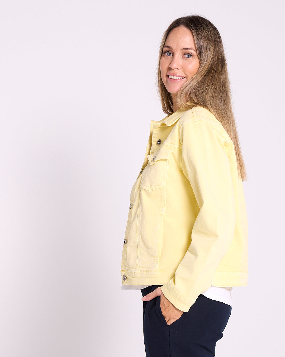 Elm Tilly Jacket Lemon | Stretch Denim Jacket – TULIO Fashion