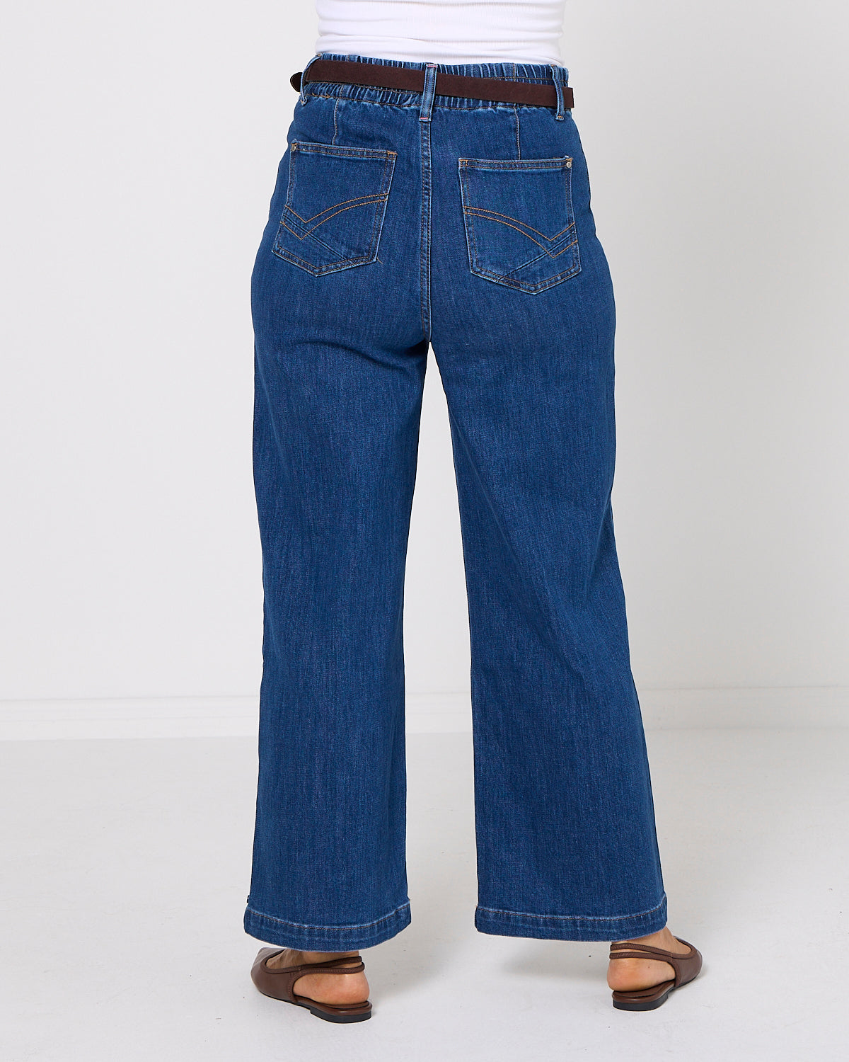Alyssa Front Pocket Jeans - Mid Wash Denim