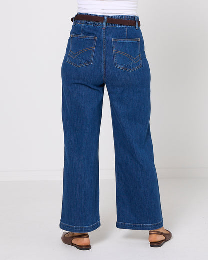 Alyssa Front Pocket Jeans - Mid Wash Denim