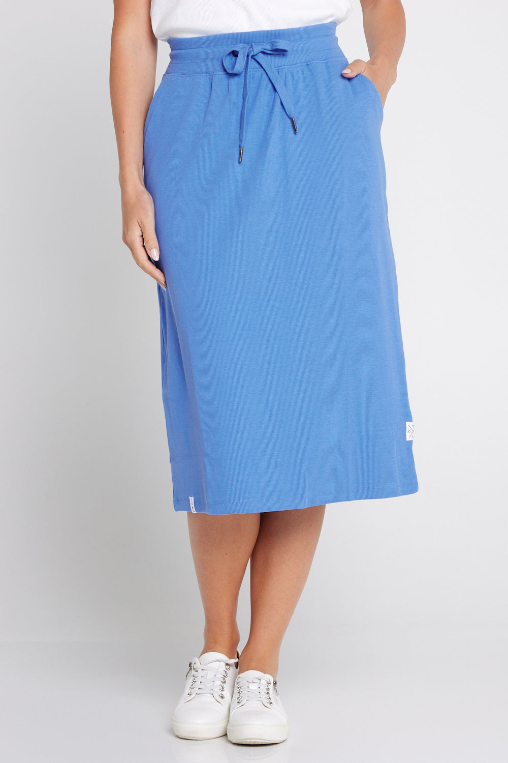 Rib Midi Skirts - Cerulean Blue