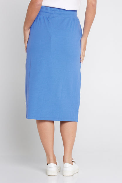 Rib Midi Skirts - Cerulean Blue