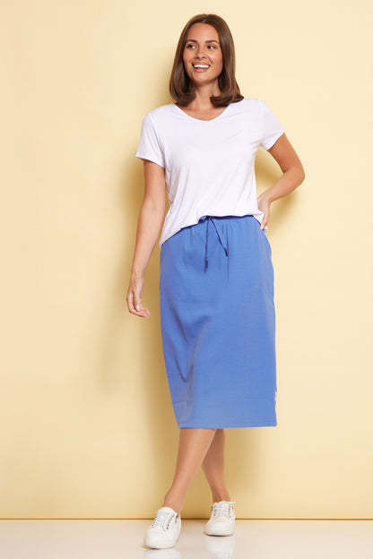 Rib Midi Skirts - Cerulean Blue