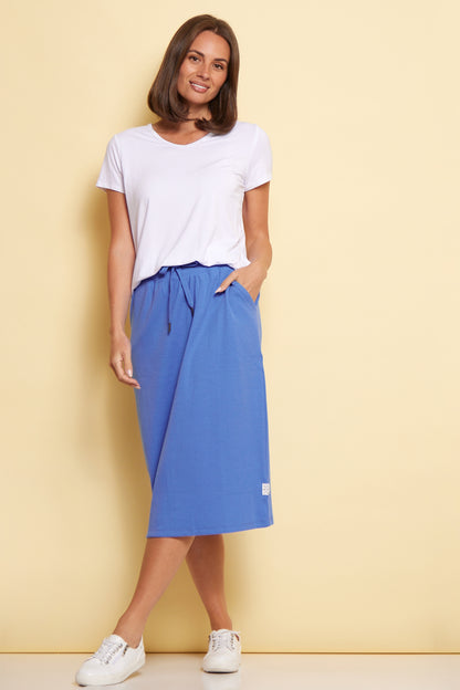 Rib Midi Skirts - Cerulean Blue