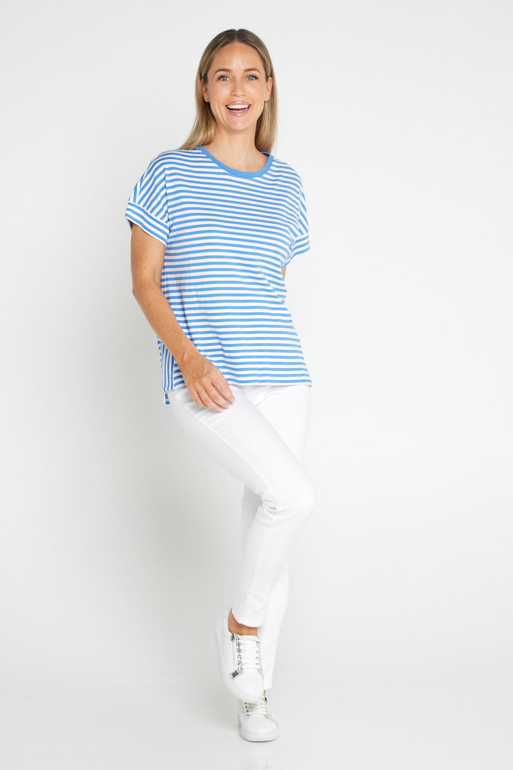 Yara Stripe Tee - Blue/White Stripe