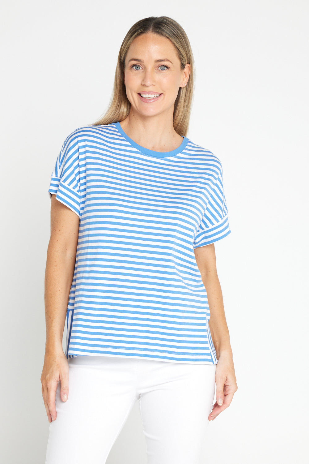 Yara Stripe Tee - Blue/White Stripe