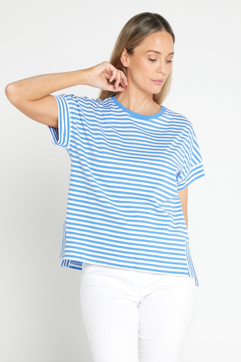 Yara Stripe Tee - Blue/White Stripe