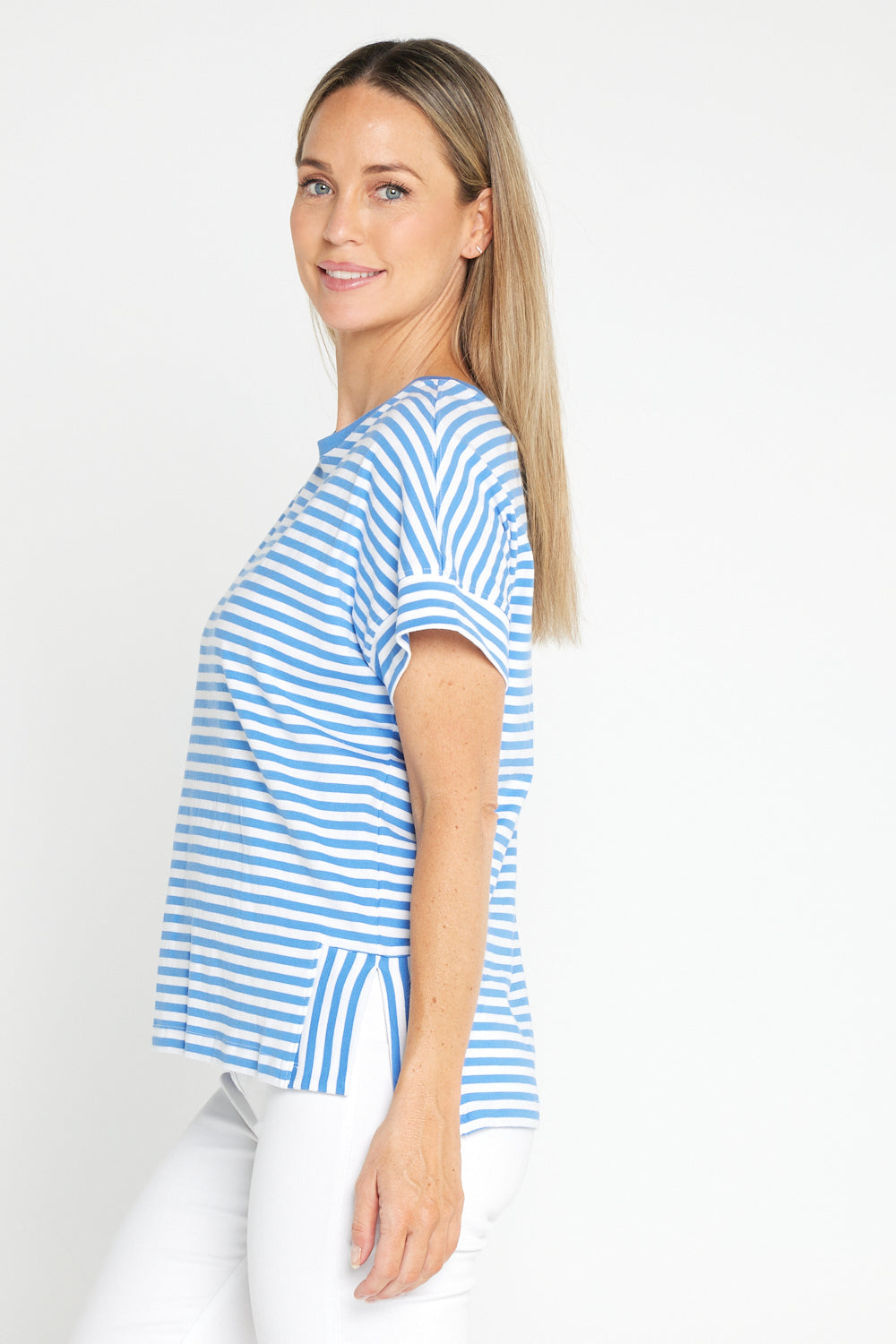 Yara Stripe Tee - Blue/White Stripe