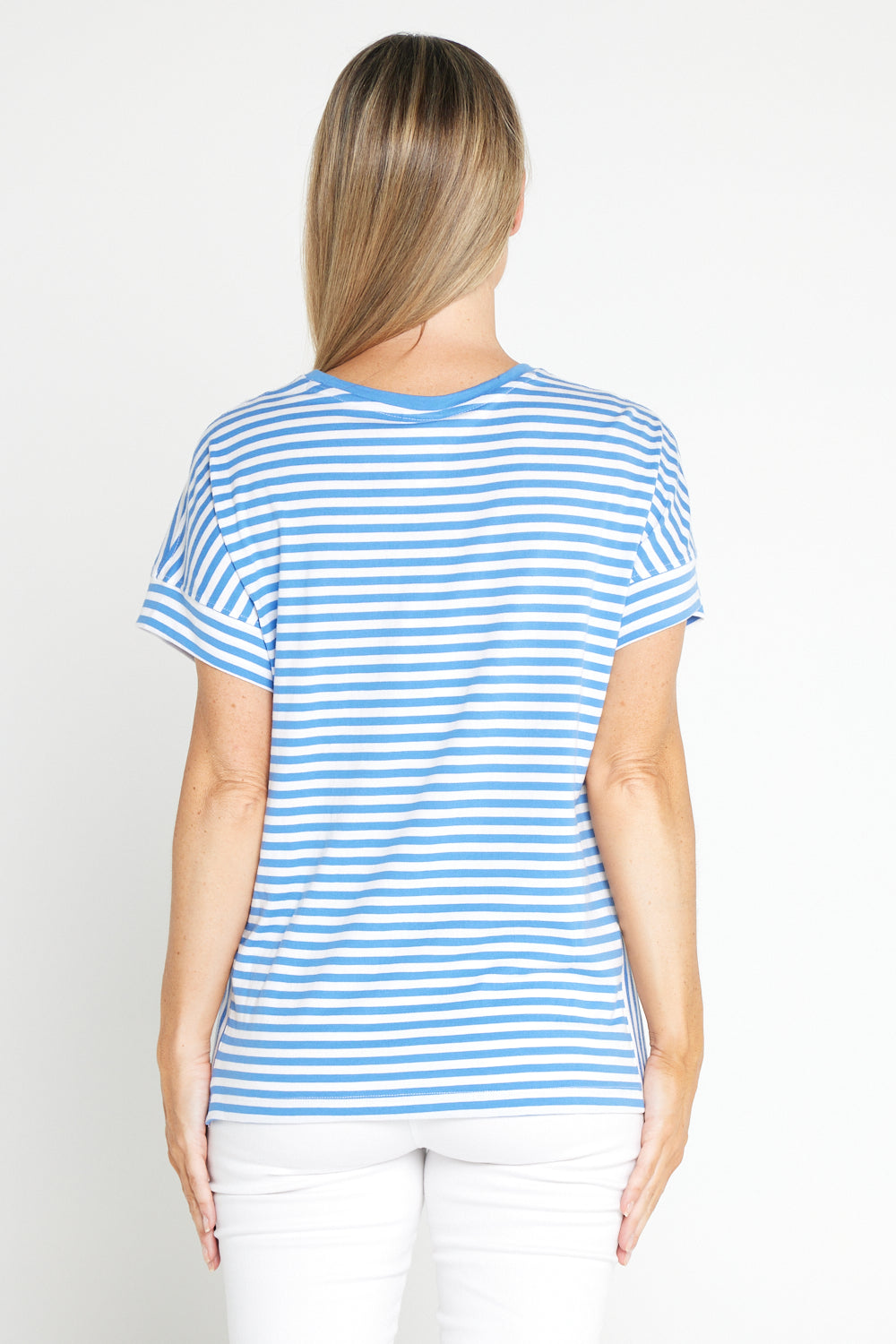 Yara Stripe Tee - Blue/White Stripe