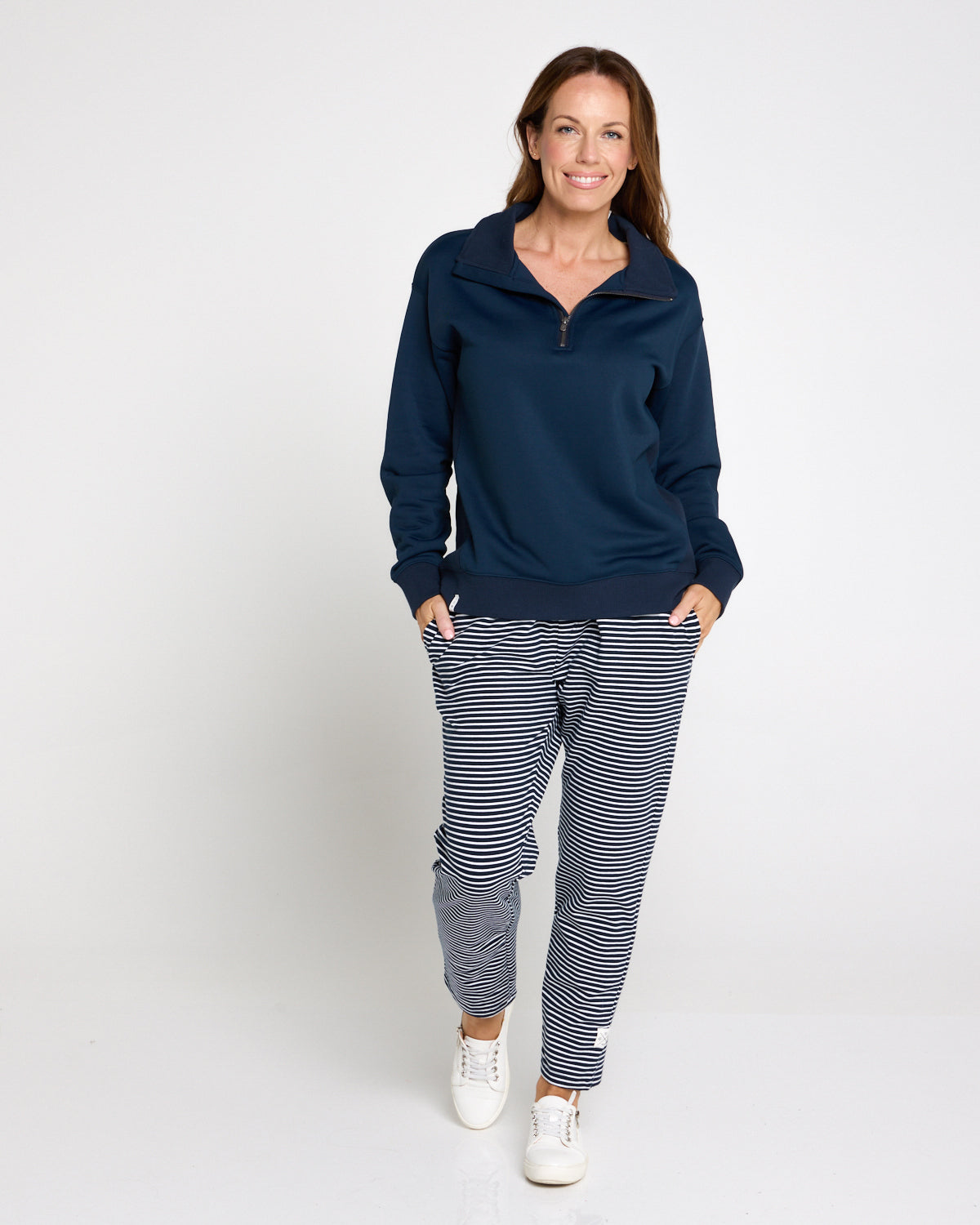 Travel Trackpant - Navy Stripe