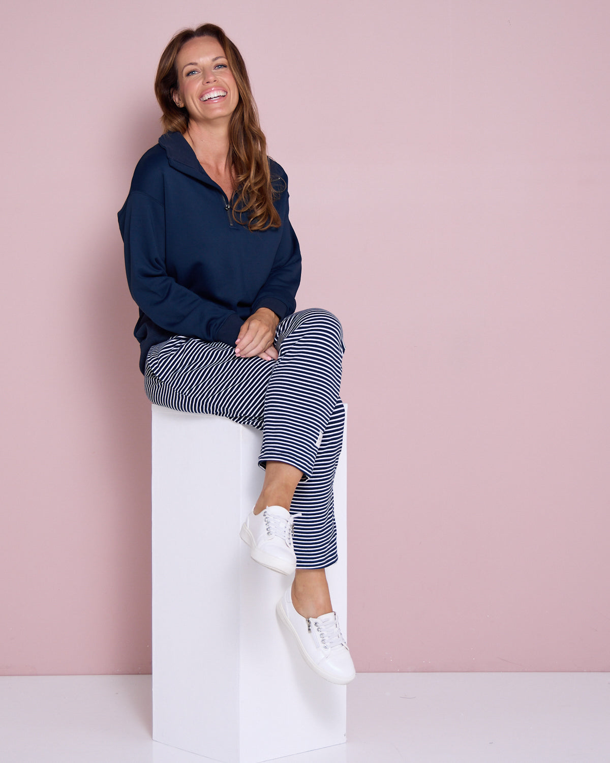 Travel Trackpant - Navy Stripe