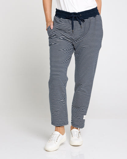 Travel Trackpant - Navy Stripe