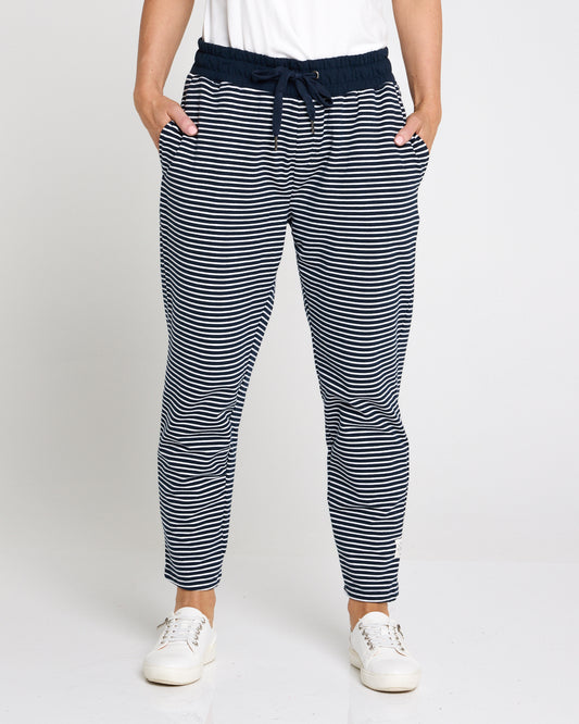 Travel Trackpant - Navy Stripe