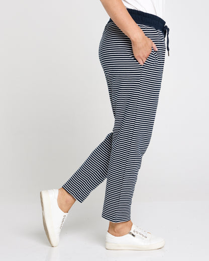Travel Trackpant - Navy Stripe