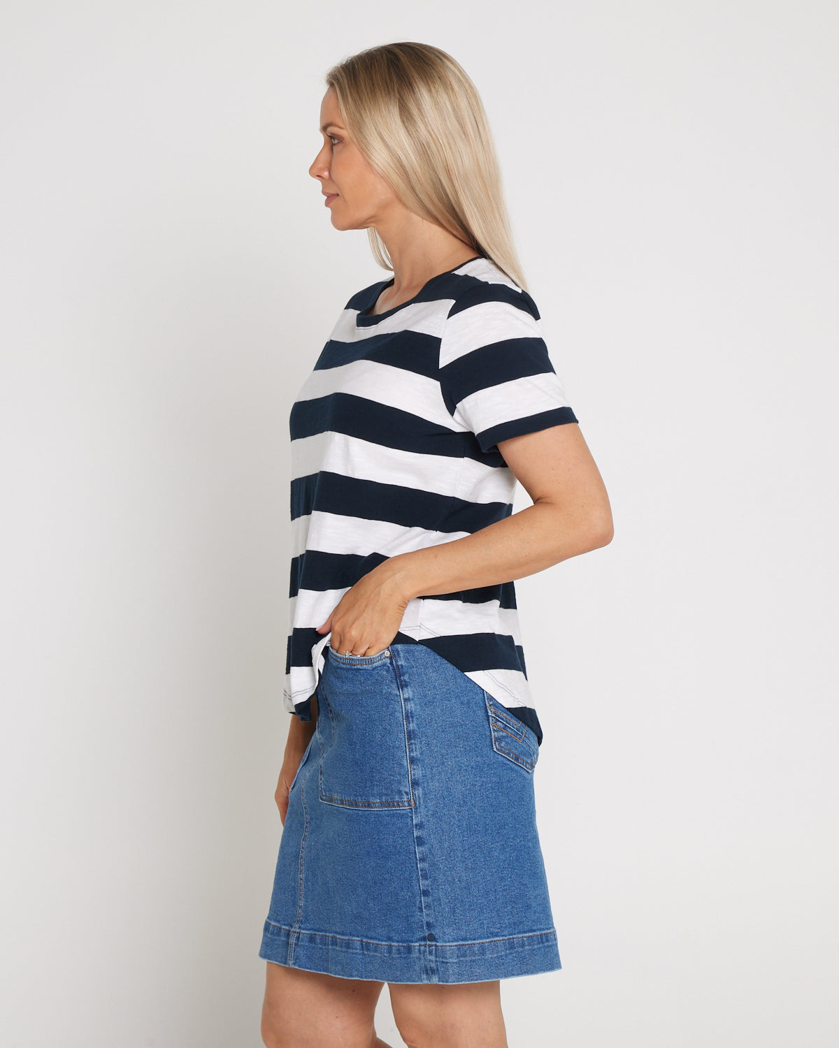Atlas Denim Skirt - Dark Blue