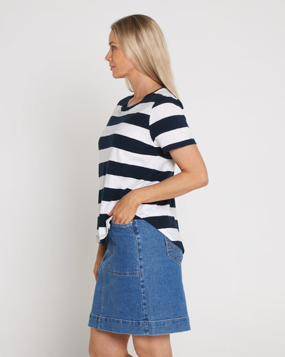 Atlas Denim Skirt - Dark Blue