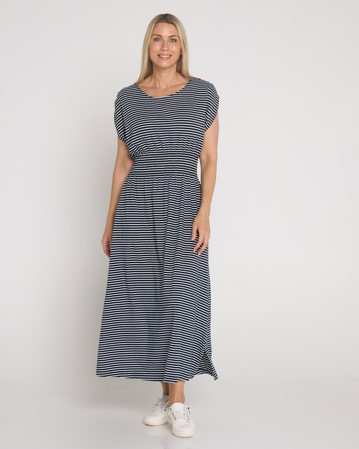Nelle Dress - Navy/White Stripe