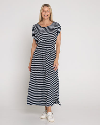 Nelle Dress - Navy/White Stripe