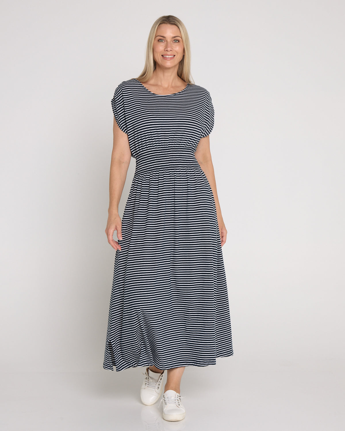 Nelle Dress - Navy/White Stripe