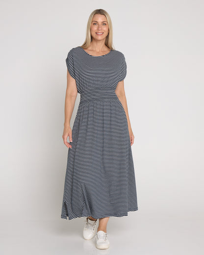 Nelle Dress - Navy/White Stripe