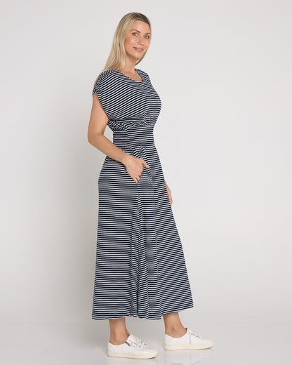 Nelle Dress - Navy/White Stripe