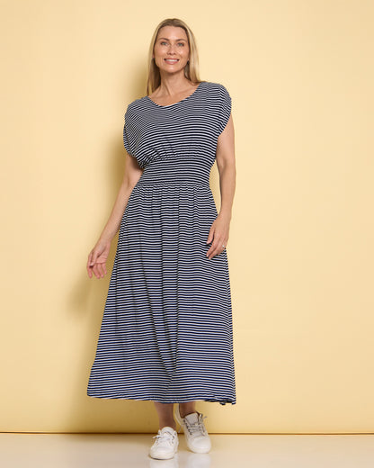 Nelle Dress - Navy/White Stripe