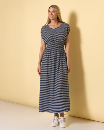 Nelle Dress - Navy/White Stripe