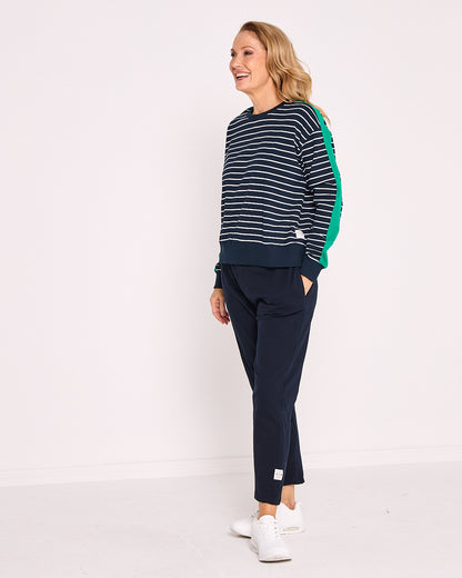 Sloane Crew - Navy Stripe