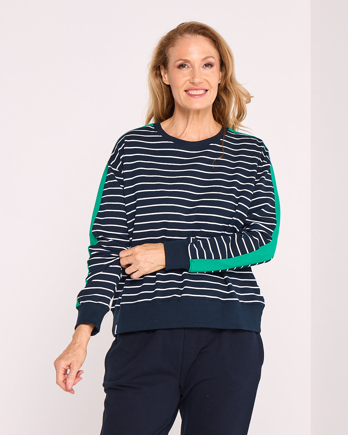 Sloane Crew - Navy Stripe