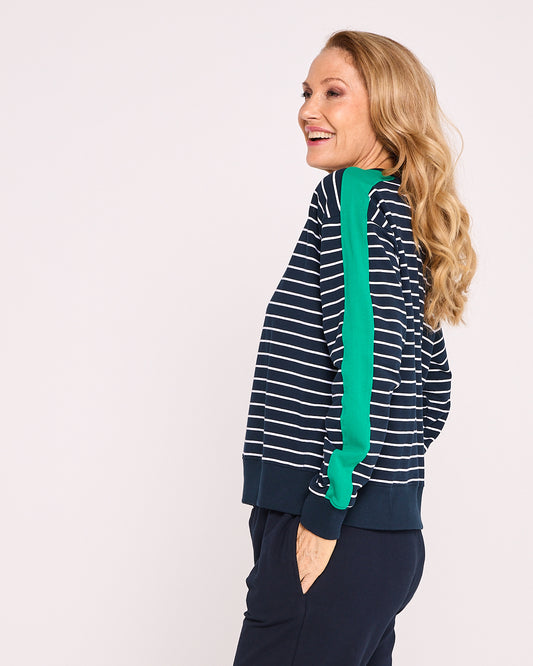Sloane Crew - Navy Stripe