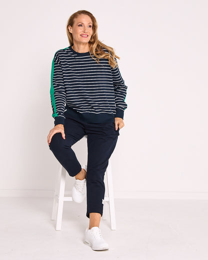 Sloane Crew - Navy Stripe