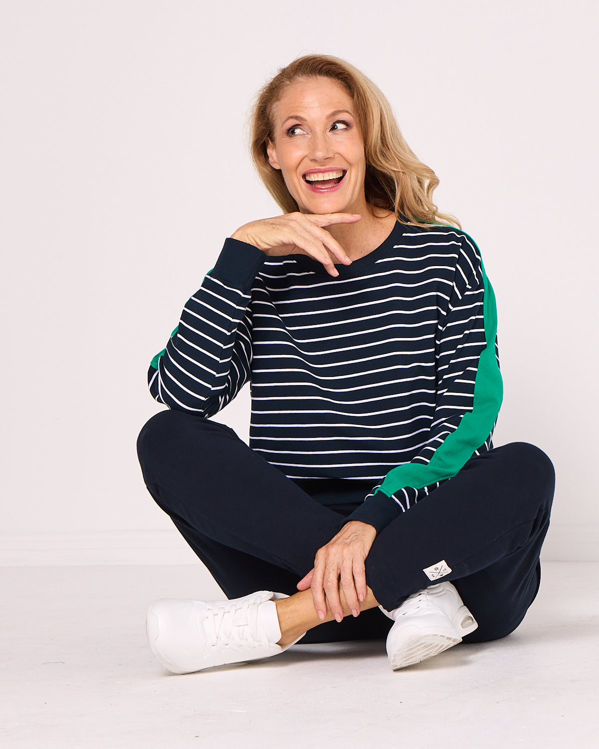 Sloane Crew - Navy Stripe