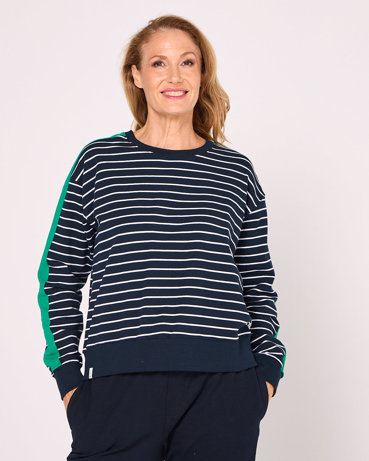 Sloane Crew - Navy Stripe