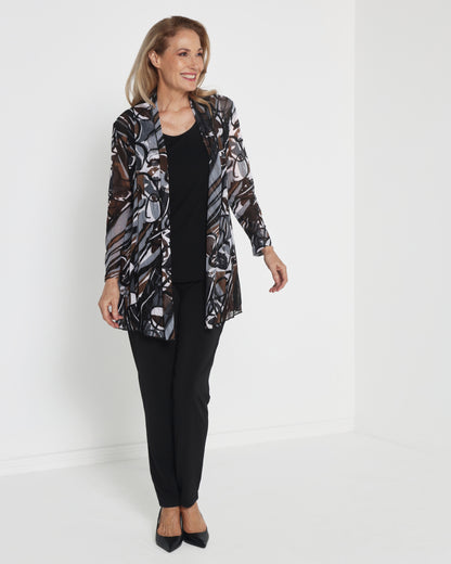 Naomi Mesh Jacket - Espresso Abstract