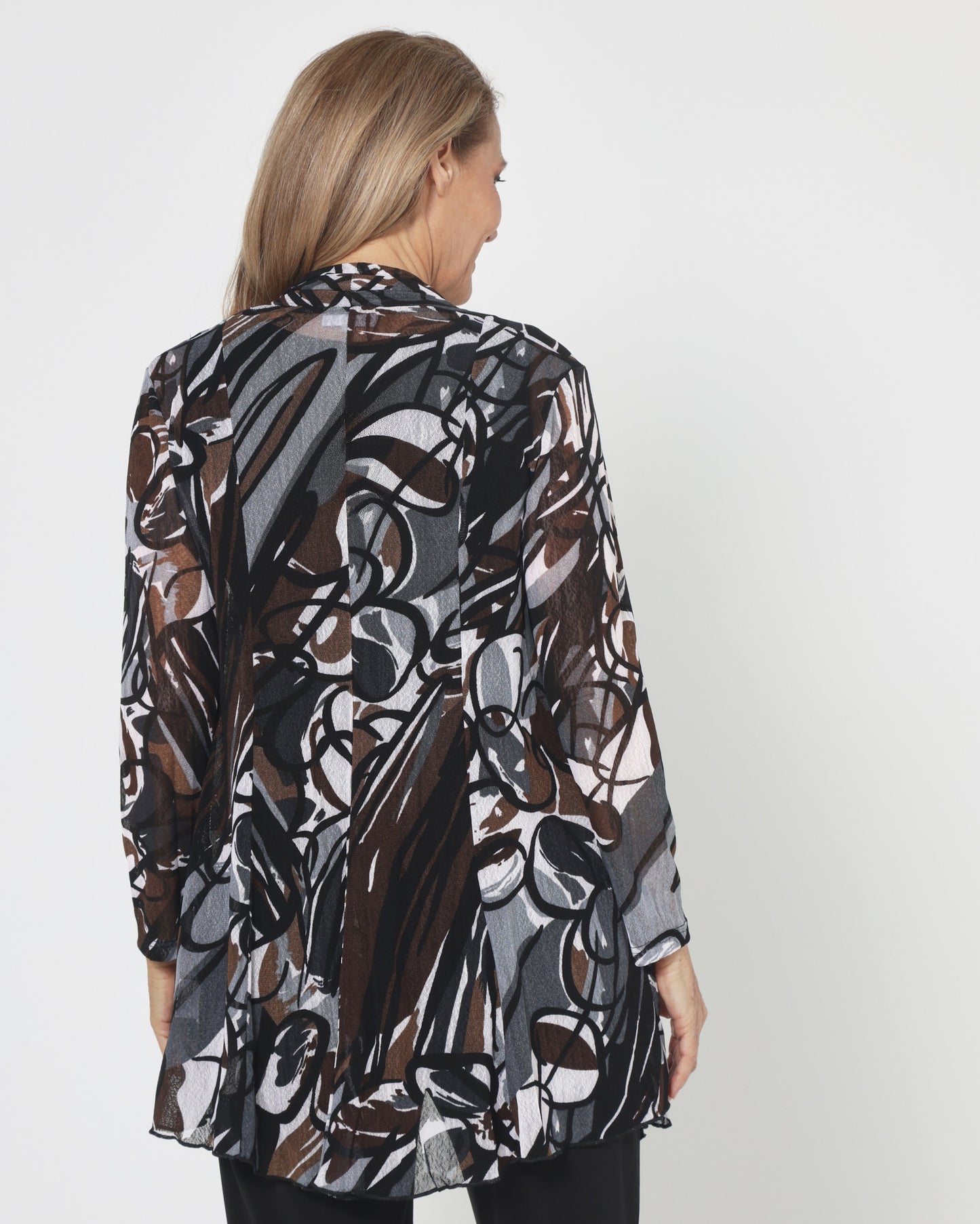 Naomi Mesh Jacket - Espresso Abstract