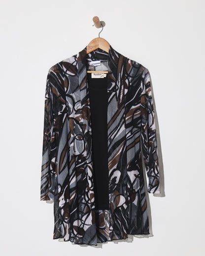 Naomi Mesh Jacket - Espresso Abstract