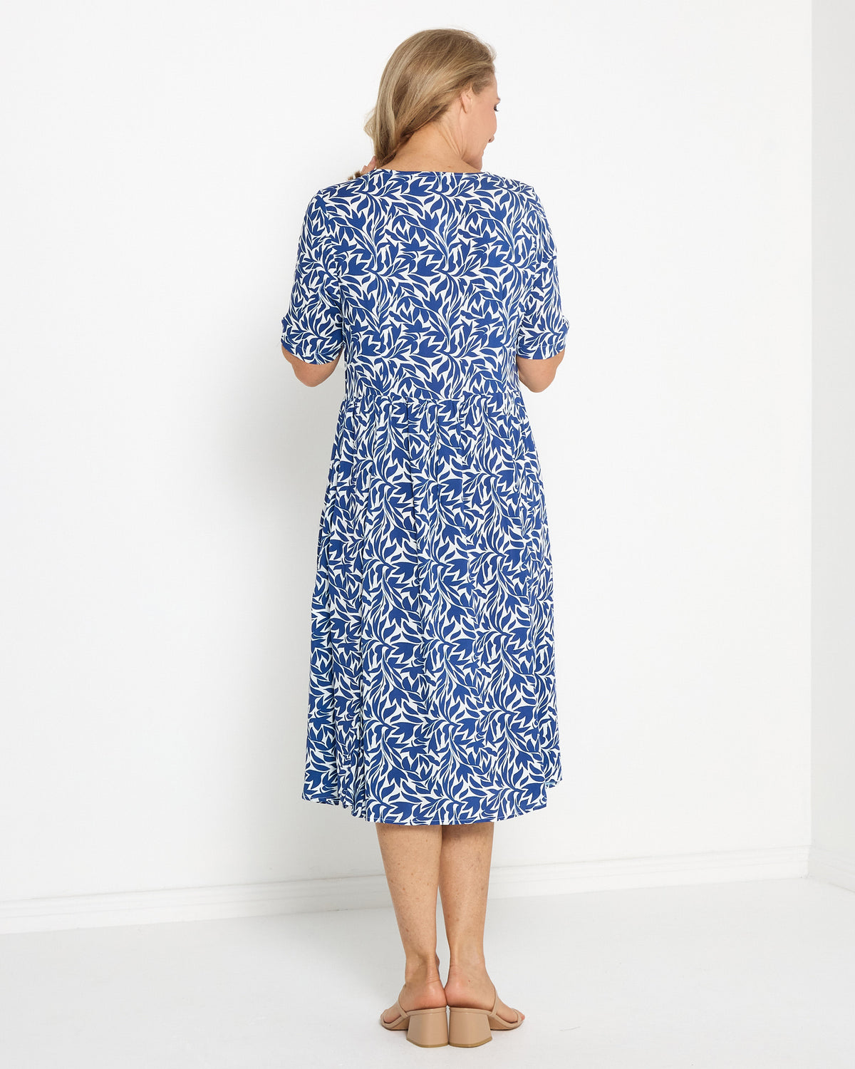 Exeter Dress - Blue Leaf