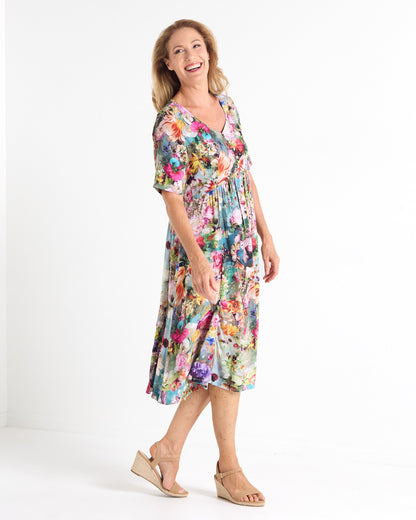 Exeter Floral Button Dress - Secret Garden