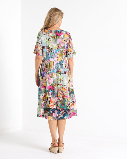Exeter Floral Button Dress - Secret Garden